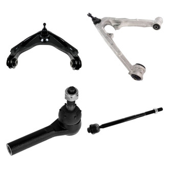 TRQ® - Front Driver Side Lower and Upper Control Arm with Ball Joint and Tie Rod End Kit
