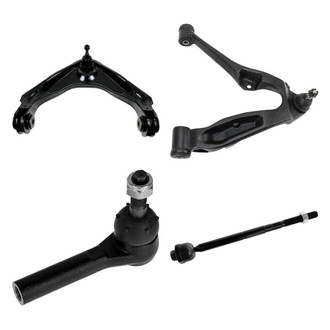 TRQ® - Front Driver Side Lower and Upper Control Arm with Ball Joint and Tie Rod End Kit