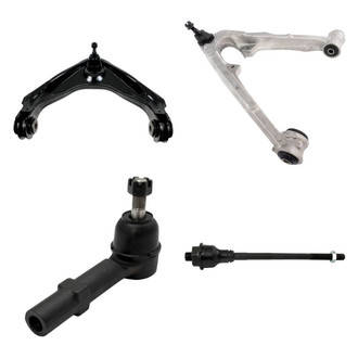 TRQ® - Front Driver Side Lower and Upper Control Arm with Ball Joint and Tie Rod End Kit