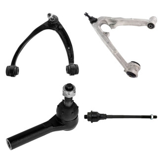 TRQ® - Front Driver Side Lower and Upper Control Arm with Ball Joint and Tie Rod End Kit
