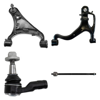 TRQ® - Front Driver Side Lower and Upper Control Arm with Ball Joint and Tie Rod End Kit