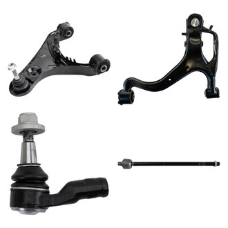 TRQ® - Front Driver Side Lower and Upper Control Arm with Ball Joint and Tie Rod End Kit