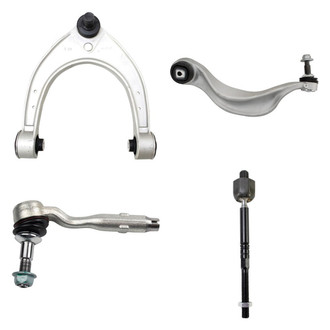 TRQ® - Front Driver Side Lower and Upper Control Arm with Ball Joint and Tie Rod End Kit