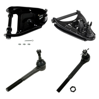 TRQ® - Front Driver Side Lower and Upper Control Arm with Ball Joint and Tie Rod End Kit