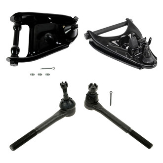 TRQ® - Front Driver Side Lower and Upper Control Arm with Ball Joint and Tie Rod End Kit