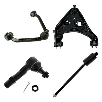 TRQ® - Front Driver Side Lower and Upper Control Arm with Ball Joint and Tie Rod End Kit