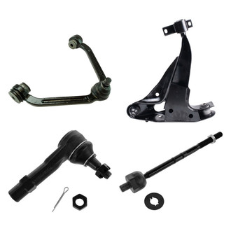 TRQ® - Front Driver Side Lower and Upper Control Arm with Ball Joint and Tie Rod End Kit