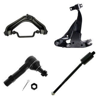 TRQ® - Front Driver Side Lower and Upper Control Arm with Ball Joint and Tie Rod End Kit