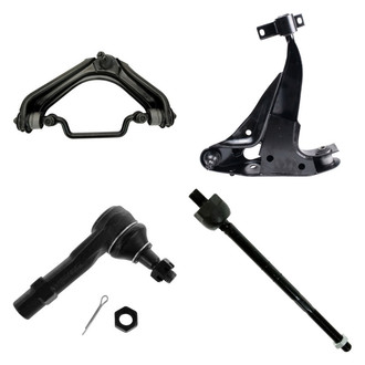 TRQ® - Front Driver Side Lower and Upper Control Arm with Ball Joint and Tie Rod End Kit