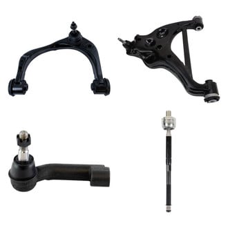 TRQ® - Front Driver Side Lower and Upper Control Arm with Ball Joint and Tie Rod End Kit
