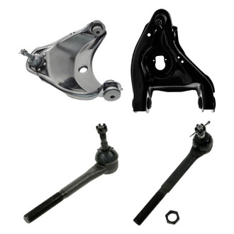 TRQ® - Front Passenger Side Lower and Upper Control Arm with Ball Joint and Tie Rod End Kit