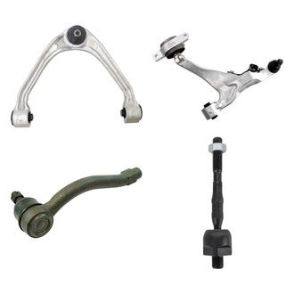 TRQ® - Front Passenger Side Lower and Upper Control Arm with Ball Joint and Tie Rod End Kit