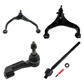 TRQ® - Front Passenger Side Lower and Upper Control Arm with Ball Joint and Tie Rod End Kit