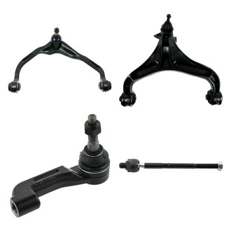 TRQ® - Front Passenger Side Lower and Upper Control Arm with Ball Joint and Tie Rod End Kit