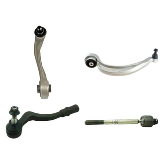 TRQ® - Front Passenger Side Lower and Upper Control Arm with Ball Joint and Tie Rod End Kit