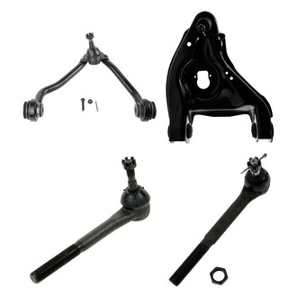 TRQ® - Front Passenger Side Lower and Upper Control Arm with Ball Joint and Tie Rod End Kit