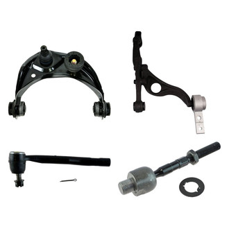 TRQ® - Front Passenger Side Lower and Upper Control Arm with Ball Joint and Tie Rod End Kit