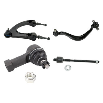TRQ® - Front Passenger Side Lower and Upper Control Arm with Ball Joint and Tie Rod End Kit