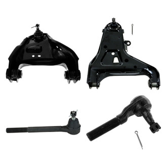 TRQ® - Front Passenger Side Lower and Upper Control Arm with Ball Joint and Tie Rod End Kit