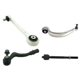 TRQ® - Front Passenger Side Lower and Upper Control Arm with Ball Joint and Tie Rod End Kit