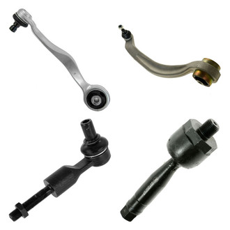 TRQ® - Front Passenger Side Lower and Upper Control Arm with Ball Joint and Tie Rod End Kit