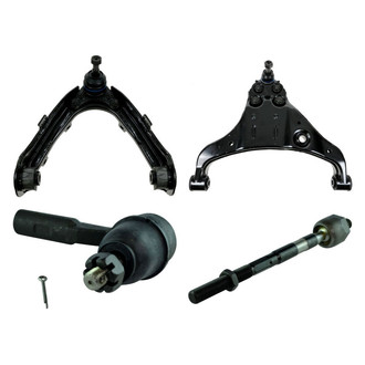 TRQ® - Front Passenger Side Lower and Upper Control Arm with Ball Joint and Tie Rod End Kit