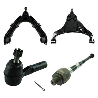TRQ® - Front Passenger Side Lower and Upper Control Arm with Ball Joint and Tie Rod End Kit