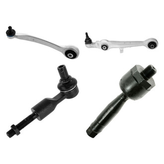 TRQ® - Front Passenger Side Lower and Upper Control Arm with Ball Joint and Tie Rod End Kit