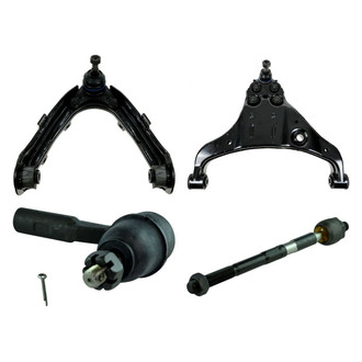 TRQ® - Front Passenger Side Lower and Upper Control Arm with Ball Joint and Tie Rod End Kit
