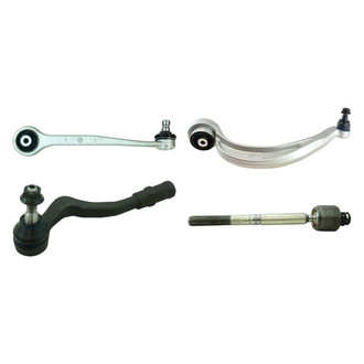 TRQ® - Front Passenger Side Lower and Upper Control Arm with Ball Joint and Tie Rod End Kit