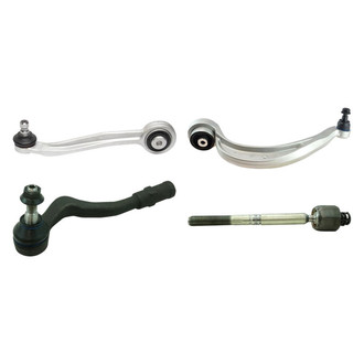 TRQ® - Front Passenger Side Lower and Upper Control Arm with Ball Joint and Tie Rod End Kit