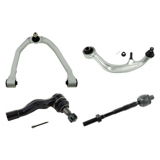 TRQ® - Front Passenger Side Lower and Upper Control Arm with Ball Joint and Tie Rod End Kit
