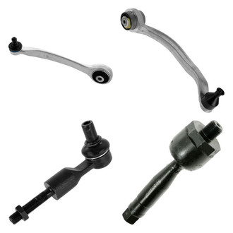 TRQ® - Front Passenger Side Lower and Upper Control Arm with Ball Joint and Tie Rod End Kit