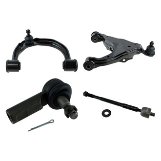 TRQ® - Front Passenger Side Lower and Upper Control Arm with Ball Joint and Tie Rod End Kit