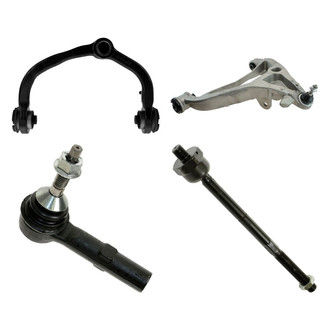 TRQ® - Front Passenger Side Lower and Upper Control Arm with Ball Joint and Tie Rod End Kit