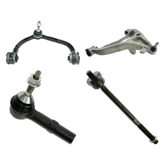 TRQ® - Front Passenger Side Lower and Upper Control Arm with Ball Joint and Tie Rod End Kit