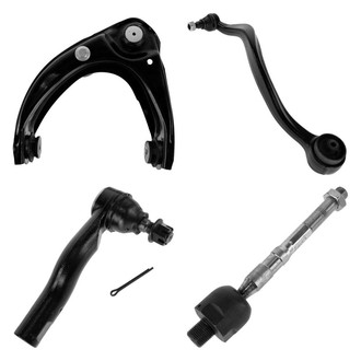 TRQ® - Front Passenger Side Lower and Upper Control Arm with Ball Joint and Tie Rod End Kit