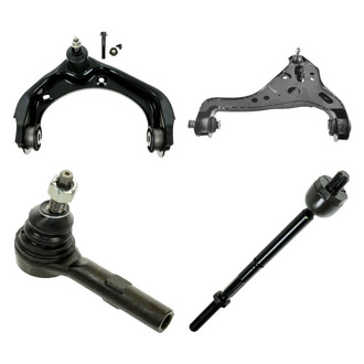 TRQ® - Front Passenger Side Lower and Upper Control Arm with Ball Joint and Tie Rod End Kit