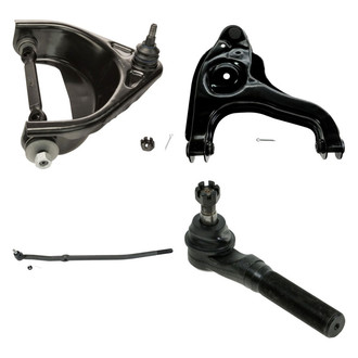 TRQ® - Front Passenger Side Lower and Upper Control Arm with Ball Joint and Tie Rod End Kit