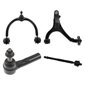 TRQ® - Front Passenger Side Lower and Upper Control Arm with Ball Joint and Tie Rod End Kit