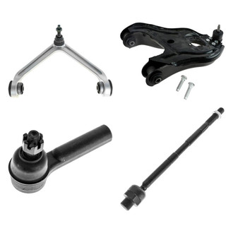TRQ® - Front Passenger Side Lower and Upper Control Arm with Ball Joint and Tie Rod End Kit