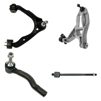 TRQ® - Front Passenger Side Lower and Upper Control Arm with Ball Joint and Tie Rod End Kit
