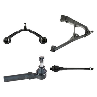 TRQ® - Front Passenger Side Lower and Upper Control Arm with Ball Joint and Tie Rod End Kit