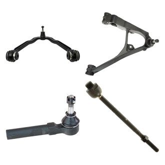 TRQ® - Front Passenger Side Lower and Upper Control Arm with Ball Joint and Tie Rod End Kit
