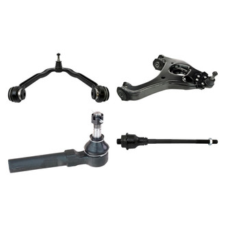 TRQ® - Front Passenger Side Lower and Upper Control Arm with Ball Joint and Tie Rod End Kit