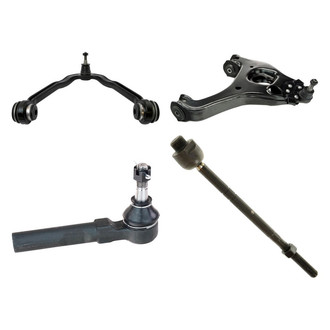 TRQ® - Front Passenger Side Lower and Upper Control Arm with Ball Joint and Tie Rod End Kit