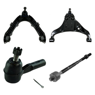 TRQ® - Front Passenger Side Lower and Upper Control Arm with Ball Joint and Tie Rod End Kit