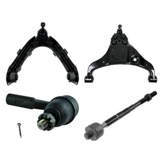 TRQ® - Front Passenger Side Lower and Upper Control Arm with Ball Joint and Tie Rod End Kit