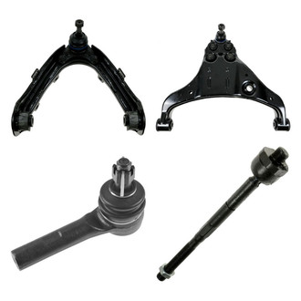 TRQ® - Front Passenger Side Lower and Upper Control Arm with Ball Joint and Tie Rod End Kit
