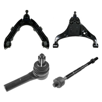 TRQ® - Front Passenger Side Lower and Upper Control Arm with Ball Joint and Tie Rod End Kit